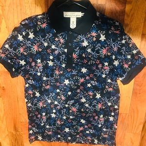 H&M flower design polo shirt sleeve shirt medium